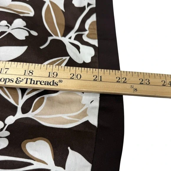 Vintage 2000s Brown Floral A-Line Top Skirt Set Retro Office Cottagecore 12P - Picture 14 of 16